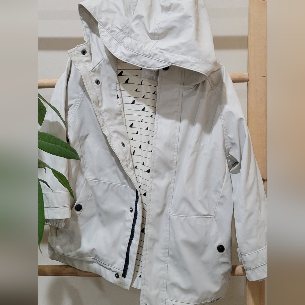 Zara Cream Raincoat with Gold Button